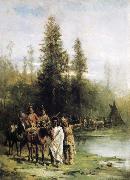 Paul Frenzeny Indians by a Riverbank Spain oil painting artist